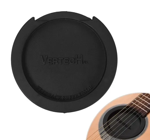 VERTECHnk SM-05 Guitar Soundhole Cover Block Sound Hole Feedback Buffer Gomma nera per chi...