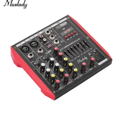 Mixer console portatile di miscelazione 4 canali di Muslady D4