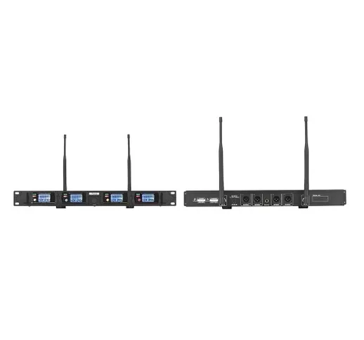 Muslady D2 Professional Sistema di microfoni per conferenze wireless UHF a 4 canali