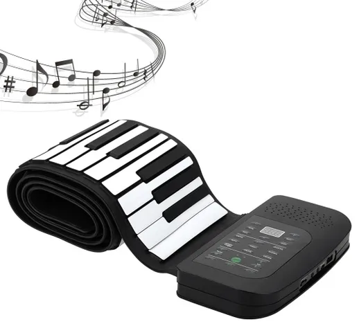 Tastiera pieghevole portatile a 88 tasti in silicone flessibile arrotolabile Pianoforte a...