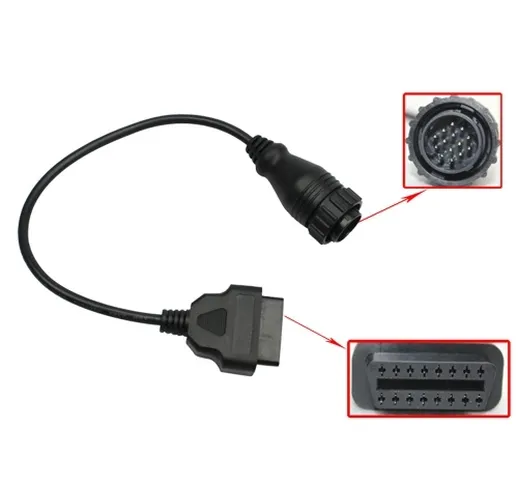 Cavo OBDII da 14 pin a 16 pin Cavo maschio-femmina adattatore diagnostico OBD2 per Mercede...