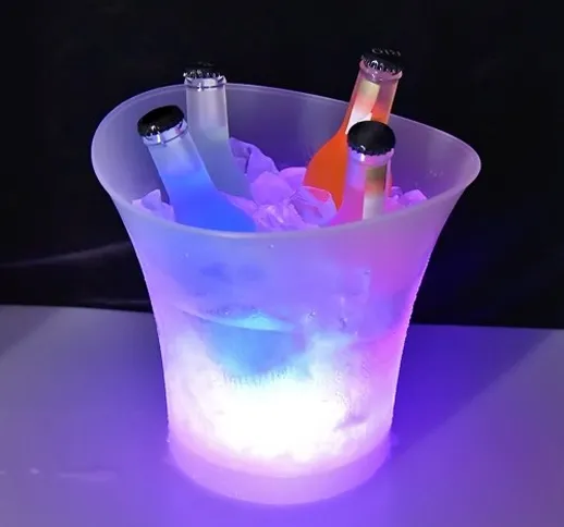 5L 7 colori LED luce secchiello per il ghiaccio Champagne vino bevande birra Ice Cooler Ba...