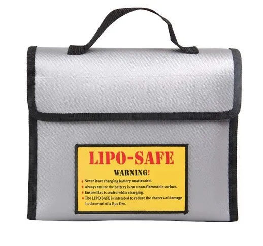 Borsa sicura per batteria Lipo antideflagrante portatile ignifuga 240x180x 65mm