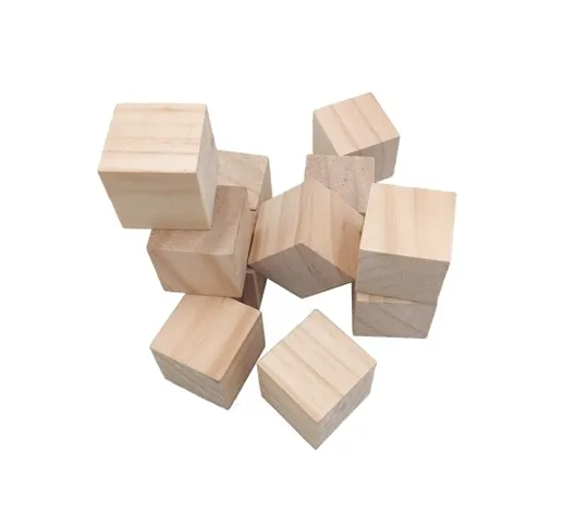 DUE ALBERI Blocchi di legno non finiti 15 mm Confezione da 50 cubi di legno piccoli