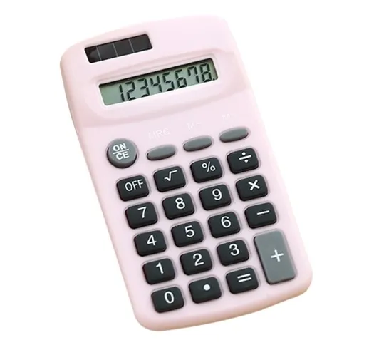 Mini calcolatrice carina Display a 8 cifre Batteria solare Calcolatrice elettronica portat...