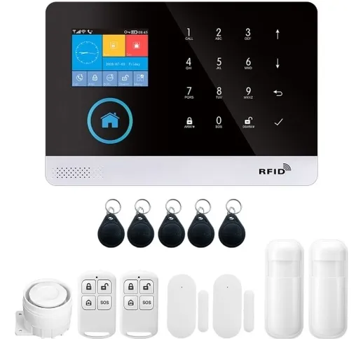 433MHz Wireless WIFI + 4G Auto-dial Allarme Sistema di sicurezza Display LCD Sensore porta...