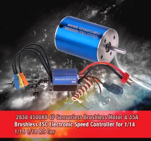 2838 4500KV 4P Sensorless Brushless Motor & 35A ESC Brushless elettronico regolatore per 1...