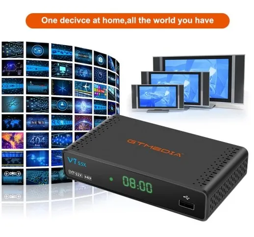 GTMEDIA V7 S5X DVB-S/S2/S2X Ricevitore di Segnale H.265 Decoder Set Top Box USB WiFi TV Di...