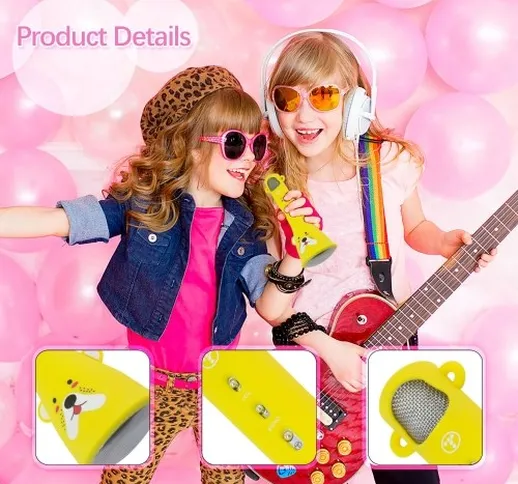 TOSINGX3 Microfono Karaoke Bluetooth senza fili per bambini Regali di compleanno per ragaz...
