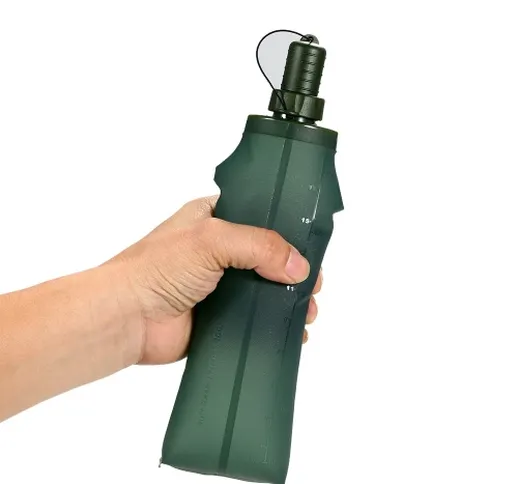 Bottiglia d'acqua di sport della boccetta molle piegante di TPU che esegue la borsa di acq...