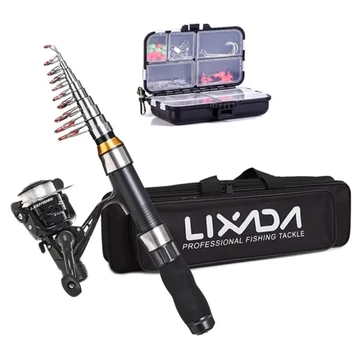 Lixada Canna Da Pesca Mulinello Combo Kit Completo 2.1 m / 2.3 m Canna Da Pesca Telescopic...