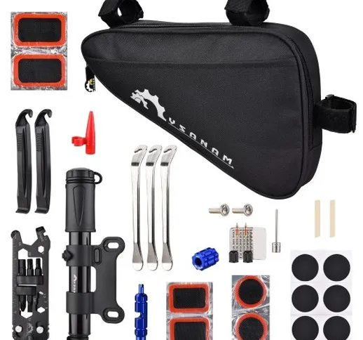 Kit di riparazione bici Kit di attrezzi per riparazione di biciclette portatili Kit di fis...