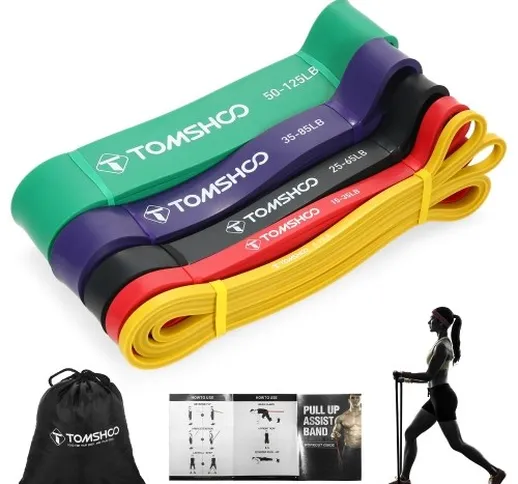 TOMSHOO Pull Up Assist Band Resistance Loop Band Powerlifting Workout Bande elastiche con...
