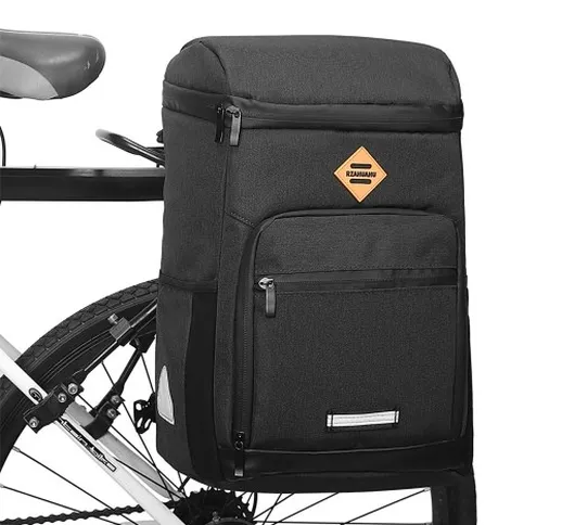 Borsa isolante per bicicletta 3 in 1 Borsa per portapacchi posteriore riflettente Zaino pe...