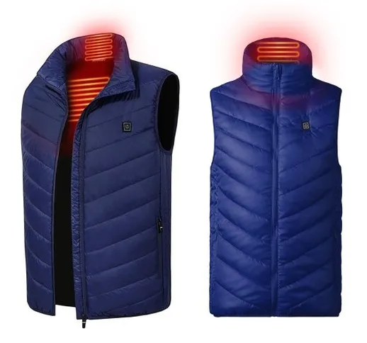 Cappotto riscaldante USB esterno Gilet invernale Abbigliamento termico elettrico flessibil...