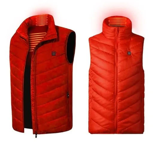 Cappotto riscaldante USB esterno Gilet invernale Abbigliamento termico elettrico flessibil...