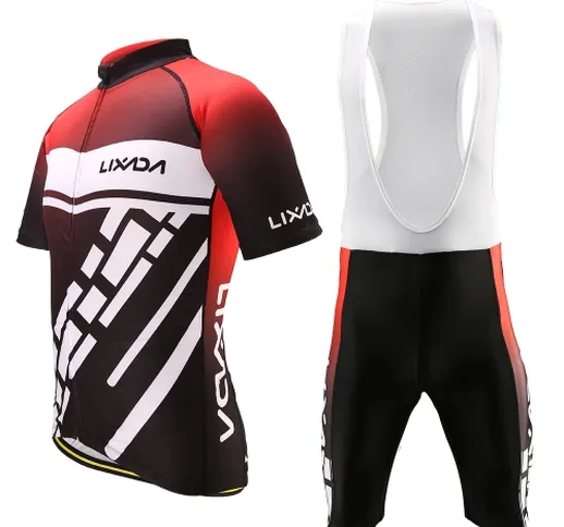 Lixada Abbigliamento da ciclismo da uomo Set Quick Dry Maglia manica corta da ciclista Cam...