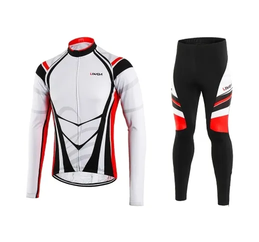 Set di abbigliamento da ciclismo in pile termico invernale da uomo Lixada