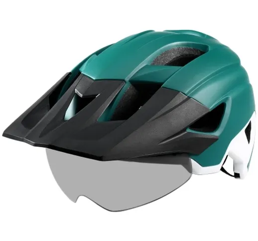 Casco da mountain bike con visiera rimovibile Occhiali rimovibili Ultraleggero regolabile...