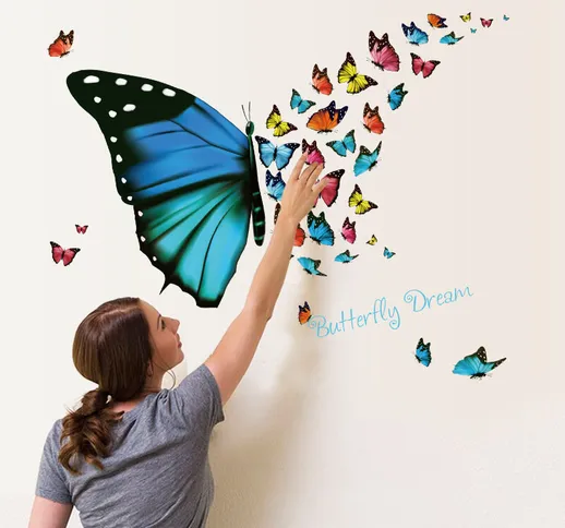 Honana DX-367 Adesivo colorato della parete della farfalla Frigorifero smontabile Decorazi...