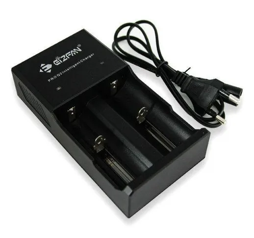 Eizfan Pro Q2 2 slot Batteria Caricabatterie Smart Charger per 18650 20700 21700 26650 Bat...