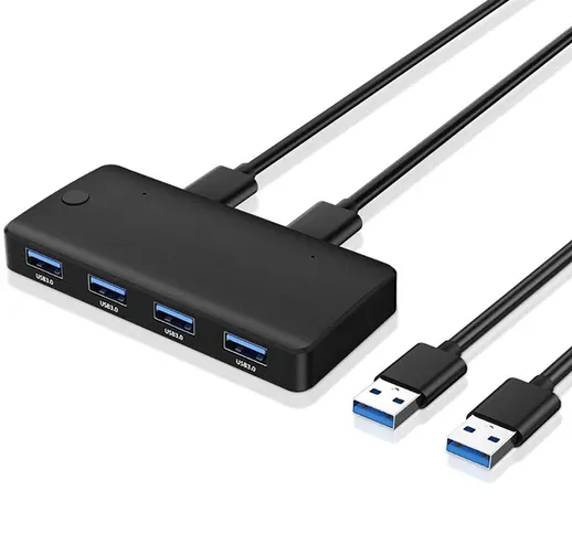 Hub USB3.0 Selettore switch USB 3.0 2 porte PC Condivisione 4 dispositivi USB 2.0 per tast...