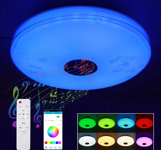 16 "100 W LED Soffitto musicale RGB lampada APP Bluetooth + Laboratorio camera da letto co...