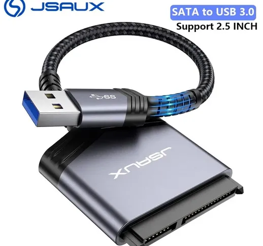 Adattatore USB JSAUX SATA Convertitore cavo da SATA a USB-C / SATA a USB 3.0 SSD HDD Disco...