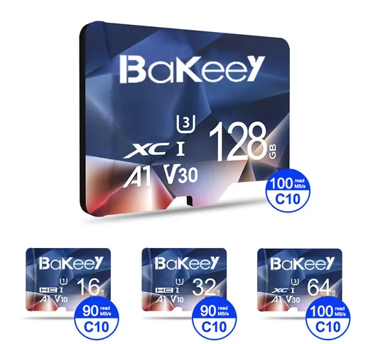 Bakeey BK-TF2 Flash Scheda 16GB 32GB 64GB Scheda di memoria TF / SD da 128 GB Classe 10 ad...