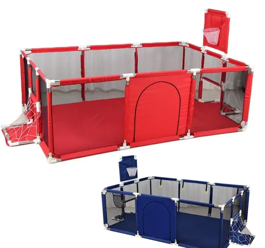 190x129cm 3 in 1 Box per bambini Cancello di sicurezza interattivo Tenda da gioco per bamb...