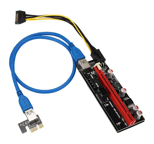 60CM PCIE X1 A X16 Cavo di prolunga per scheda grafica PCI-E USB3.0 Scheda adattatore 6 pi...