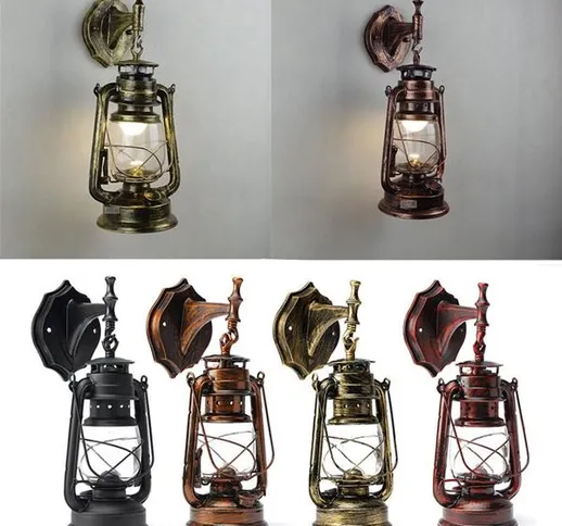 Retro Vintage Antique Lantern Wall lampada Bar Cafe Sconce Apparecchio di illuminazione