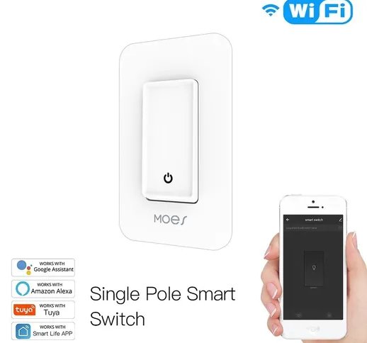 MoesHouse WiFi Smart Light Switch Control by Smart Life / Tuya APP Funziona con Alexa Goog...