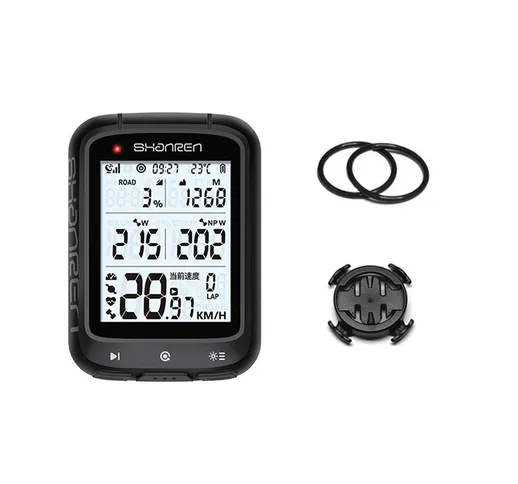 SHANREN Computer da bicicletta Wireless bluetooth GPS Tachimetro Cadenza Cuore Velocità Ci...