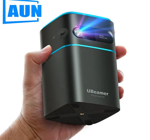 AUN Ubeamer 1pro DLP proiettore Android 9,0 300 ANSI Lumen 4K Decodifica 2 + 16 GB Bluetoo...