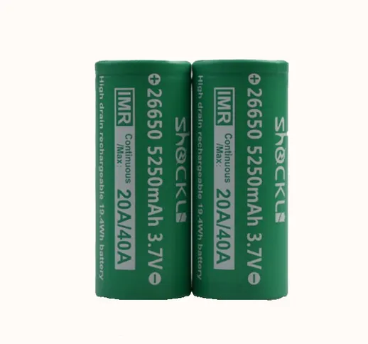 2 PZ Shockli IMR 26650 3.7 V 5250 mah 20A Batteria ricaricabile agli ioni di litio ricaric...