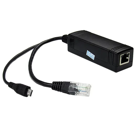 Cavo PoE Splitter Micro USB DC 5V Adattatore POE 2A Power Over Ethernet 10 / 100Mbps per C...
