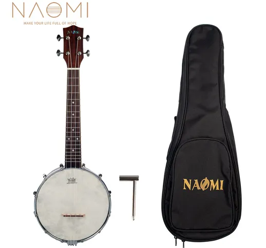 NAOMI NUKB-02 Banjolele Banjouke Banjo in scala da concerto Ukulele Sunset Acero a colori...