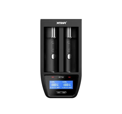 XTAR ST2 4.1A scarica 30 minuti ricarica veloce Type-C caricabatterie USB per 18650 26650...