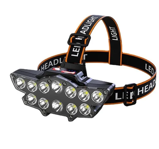 BIKIGHT 12*P90 LED Faro USB Ricaricabile Lunga Scatto 4 Modalità Testa Della Bici Della To...