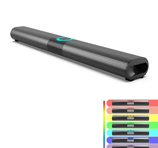 Bakeey BS-20 Wireless Bluetooth 5.0 Altoparlante Sound Bar Subwoofer Stereo LED Torcia RGB...