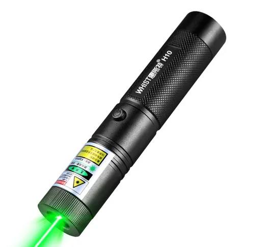 Whist H10 High Power Green Laser Puntatore 5000 Metri Regola 16340 + 18650 Batteria Carica...