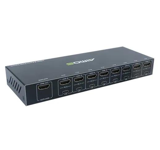 AIMOS AM-KVM801 Switch 8 In 1 Out 8 in 4 Out HDMI HUB Switcher Scatola Supporto 4K @ 30Hz...