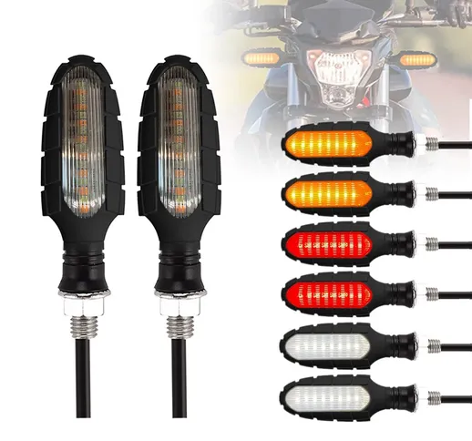 Coppia 12V 1.5W 3000K 16 LED Indicatori di direzione Segnale impermeabile lampada Per moto...