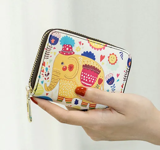 Borsa da donna in pelle PU RFID antifurto con design multi-card Slot Mini carino borsa
