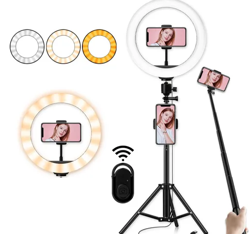 Bakeey 10 pollici LED Anello luminoso Bluetooth Control Selfie bastone Fotografia Supporto...