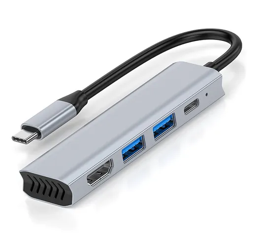 4 in 1 Tipo-C Docking Station Adattatore splitter hub USB-C USB2.0 USB3.0 PD100W 4K@30Hz H...