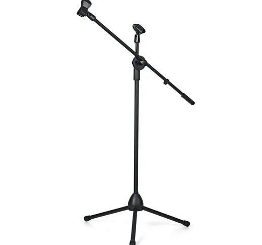 150 cm Microfono Stand Holder Angolo di altezza del braccio regolabile con base per treppi...