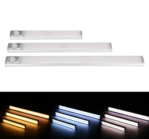 80/120/160 LED PIR Sensore di movimento Luce armadio per armadio Scala da cucina ricaricab...