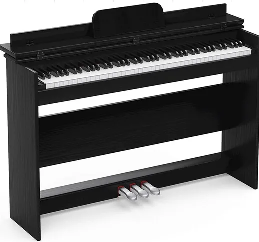 Pianoforte elettronico verticale a 88 tasti Zebra con supporto girevole per pianoforte ner...